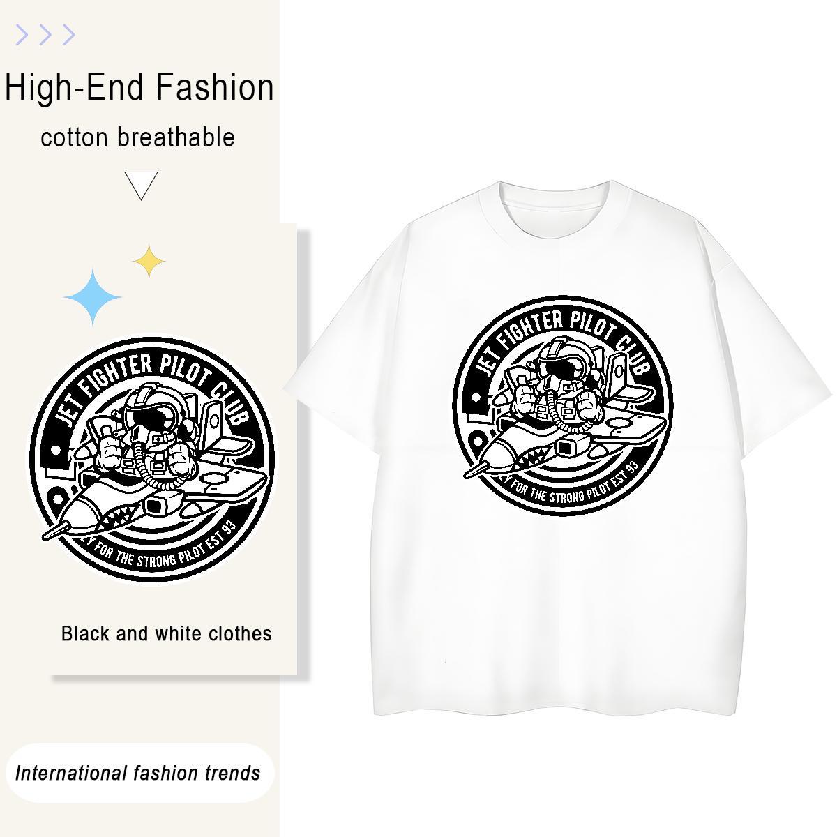 High quality Couples T Shirts 230g Pure Cotton universe Outdoor Womens T Shirts Breathable Short Sleeve Floral Print Tees