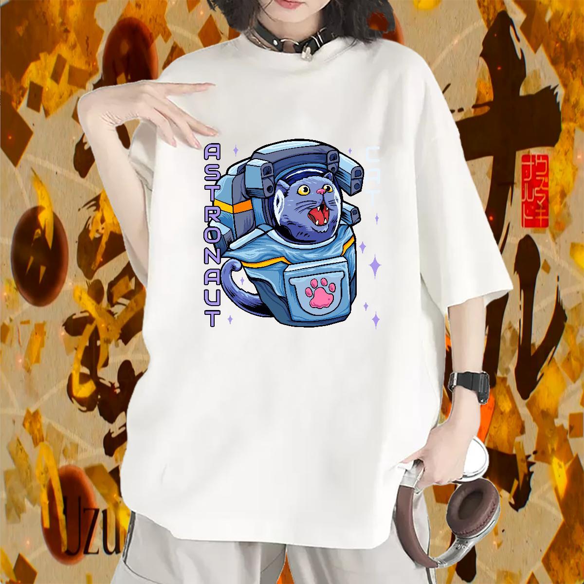 2024 T shirt Crew Neck 230g Pure Cotton Woman Tshirt DIY Anime letter Casual Beach 5A Tops Shirt