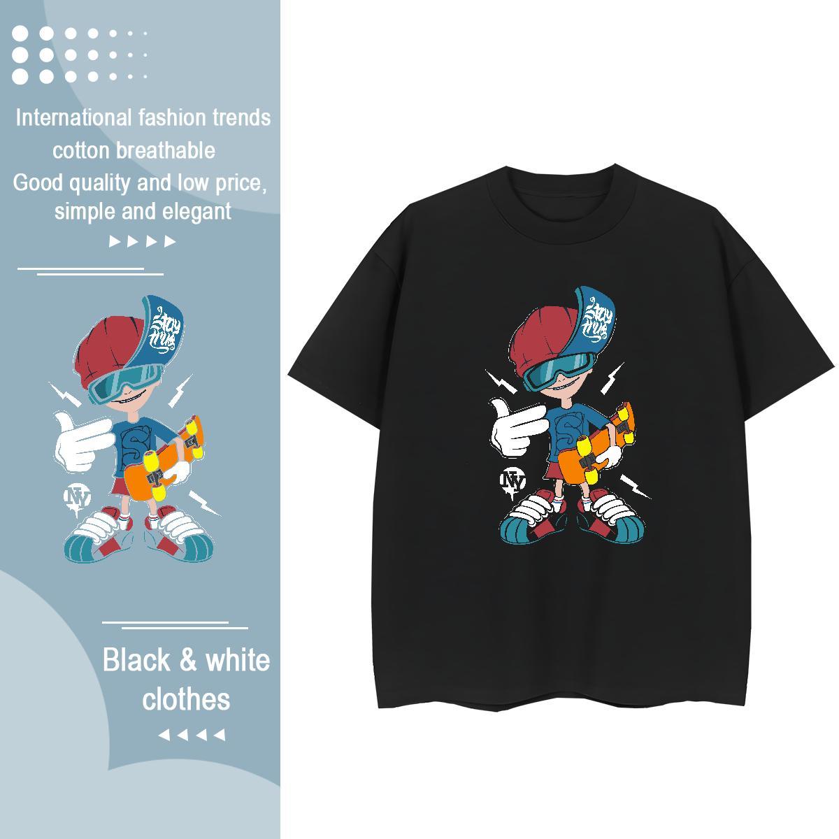 2024 T-Shirts for Women Short sleeve Soft 230g Pure Cotton Women Tshirts Custom Printed skateboarding Daily Wear Wholesale Tops Tees
