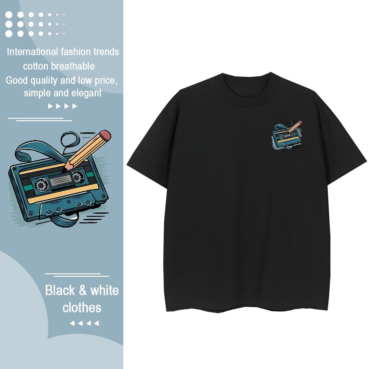 Free Shipping Tshirts Street Casual 230g 100% Cotton Skull Breathable Crew Neck radio T-Shirts New Arrival Tees Shirts