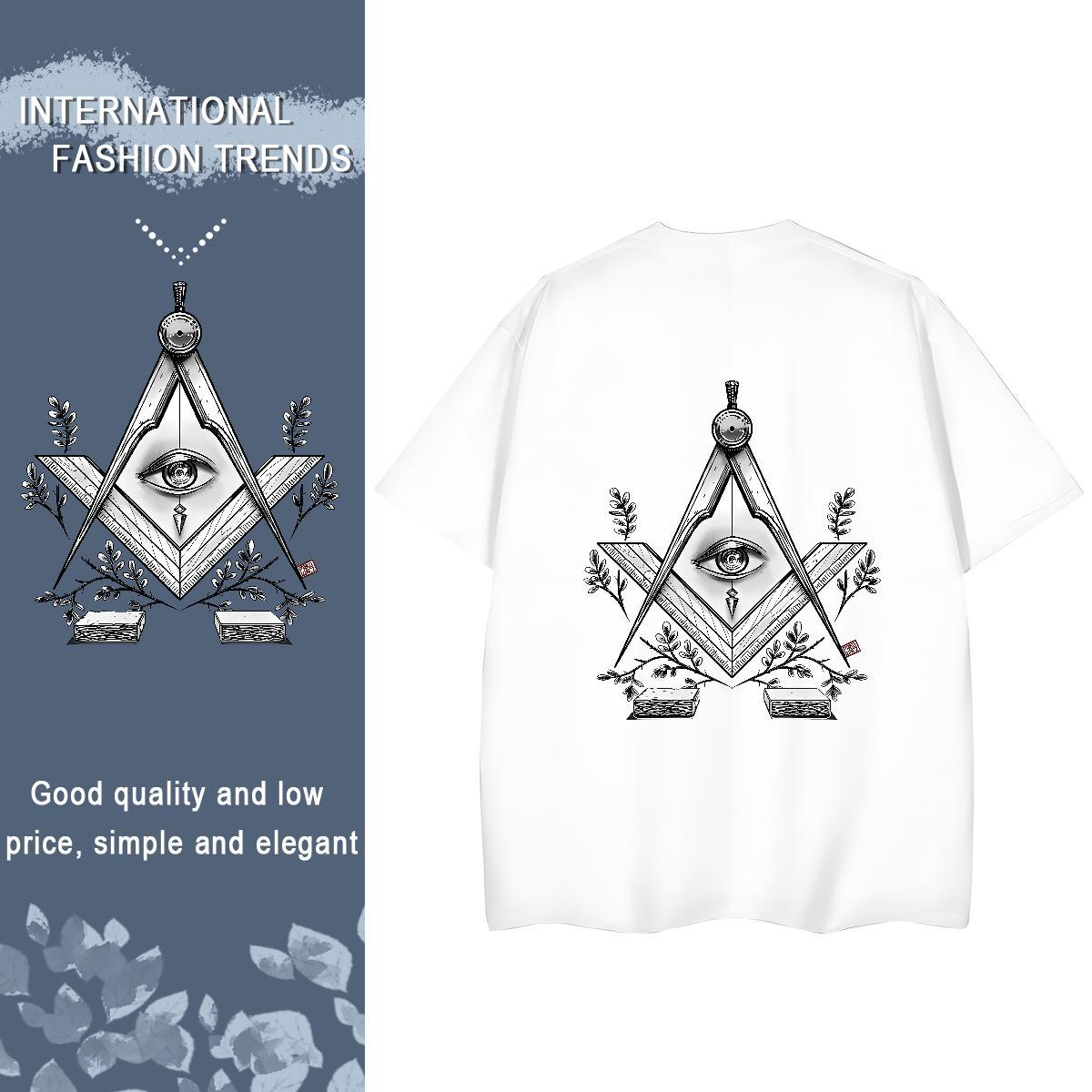 Custom Women T Shirts 100% Cotton 230g Short sleeve Soft Daily Wear eye of the devil Unisex Tshirts Brand Plus Size Custom Polos