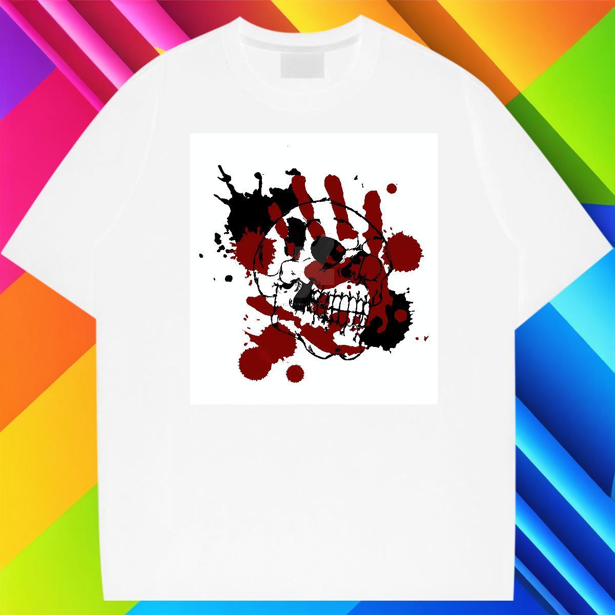 Factory Direct Anime Printing Street Men Tees scary Short Sleeve O-Neck 230g Pure Cotton T-Shirts for Men Comfortable Black Oversized Clothings