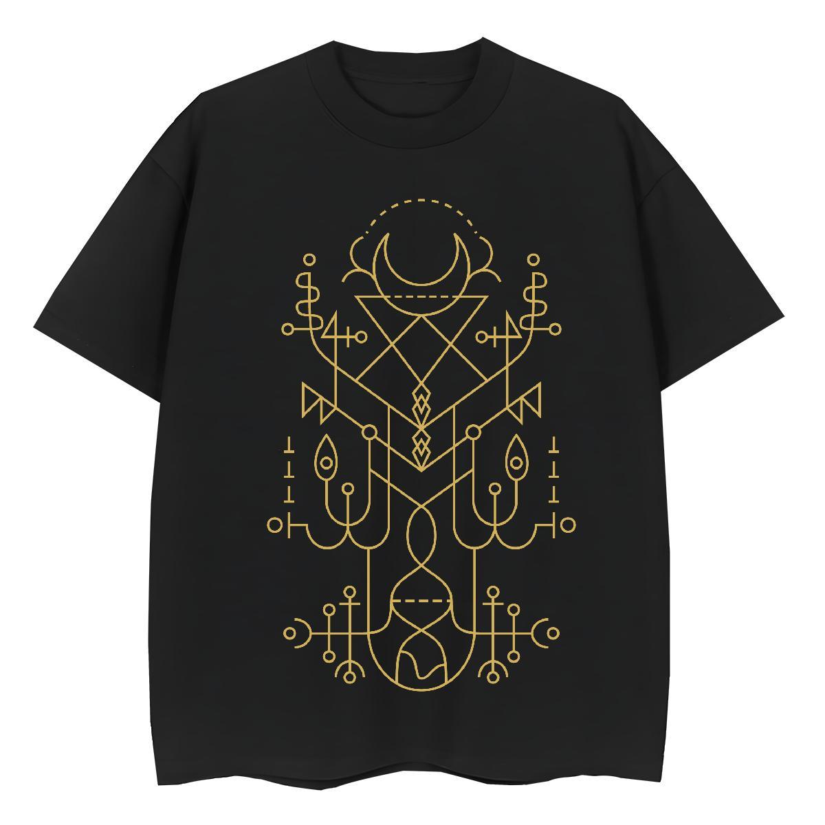 Comfortable Couples T Shirts 230g Pure Cotton Geometric line Daily Outfit T-Shirts for Women Breathable Short Sleeve Customized Tshirts
