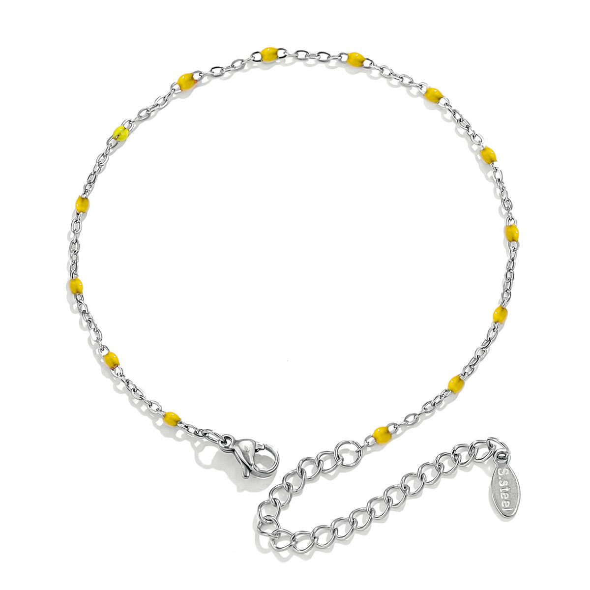 Drip oil bracelet titanium steel niche design enamel cross chain bead jewelry bracelet