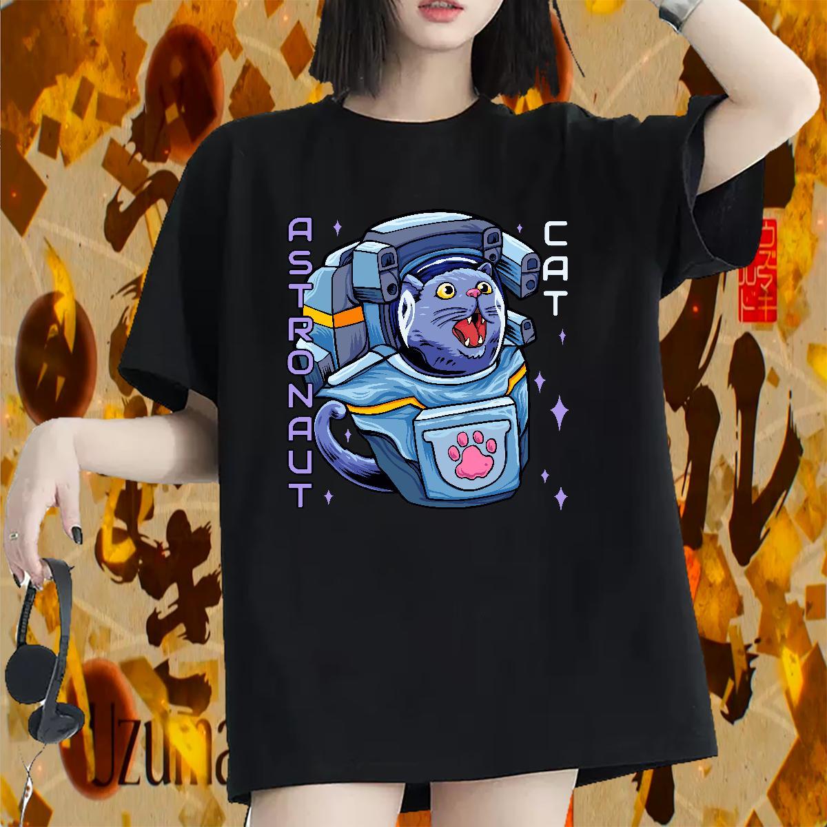 2024 T shirt Crew Neck 230g Pure Cotton Woman Tshirt DIY Anime letter Casual Beach 5A Tops Shirt
