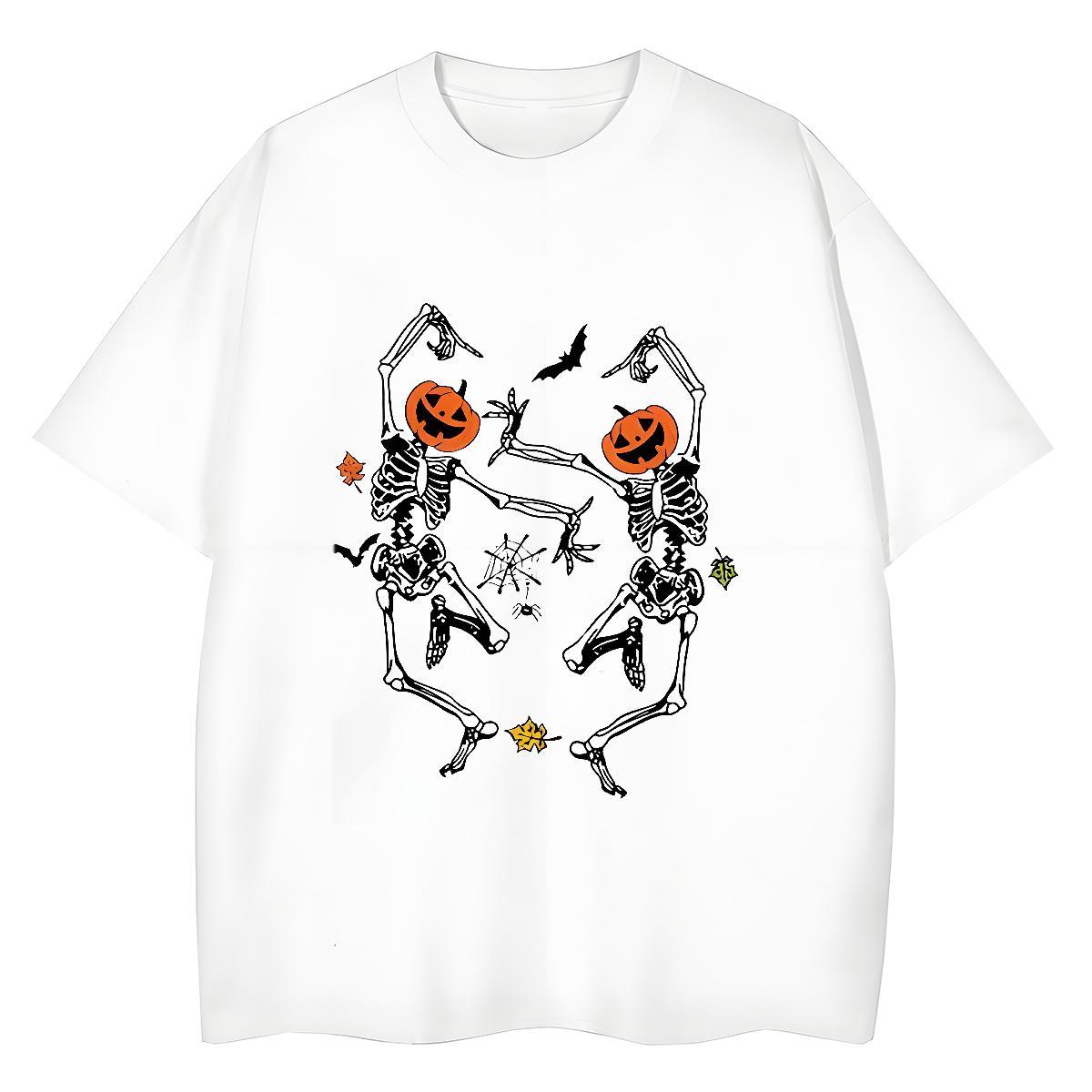 Casual New Woman T Shirts 230g Cotton Crew Neck Summer Casual halloween Couples T Shirts Nice Oversized Tops Shirt