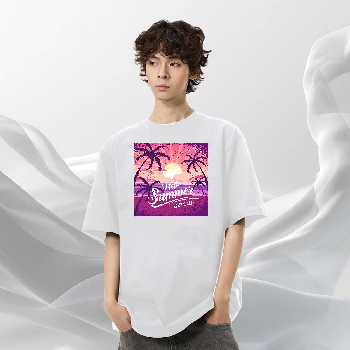 Cool Tshirts Home Outdoor 230g Pure Cotton Cartoon Print Breathable Soft sun T Shirts Men New Designer Clothings