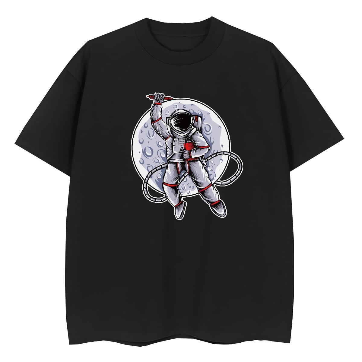 Female Lady T shirt 230g 100% Cotton universe Hip Hop Women T Shirts Comfortable Skull Tops Shirt