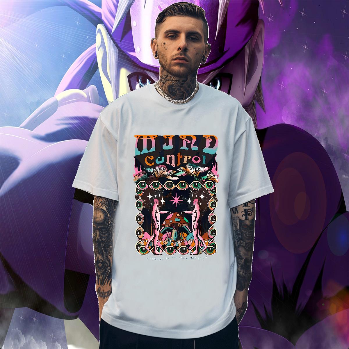 Soft Men Tops Tees Street 230g Pure Cotton DIY Printed Breathable Short Sleeve eyes Mens T Shirts 2024 DIY Tops Shirt