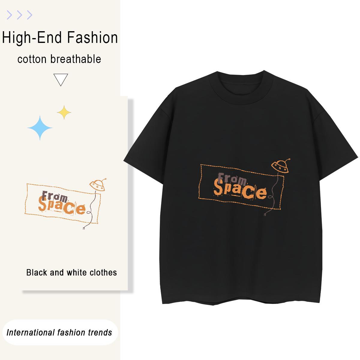 Soft Women Tshirts 230g Cotton letter Summer Casual T Shirt For Woman Breathable Short Sleeve Skull Tops Shirt