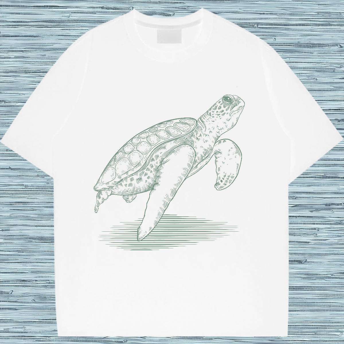 2024 T shirt Short Sleeve O-Neck 230g Cotton Women Tees Floral Print tortoise Street Wear Free Shipping Tee Shirt
