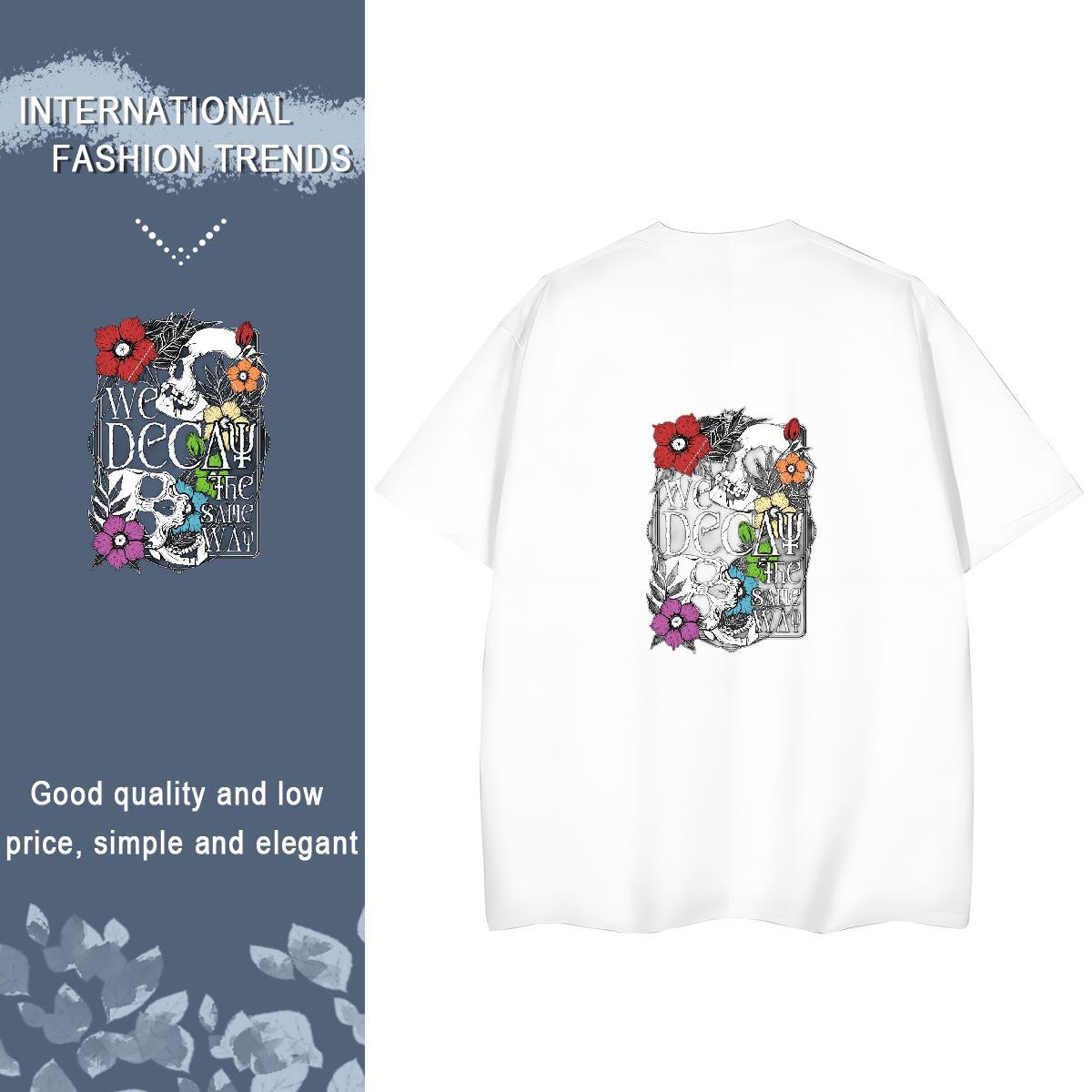 Custom Woman T Shirts 230g Cotton Breathable Short Sleeve Outdoor skull Women Tees 5A Custom Print Oversized Clothes Shirt
