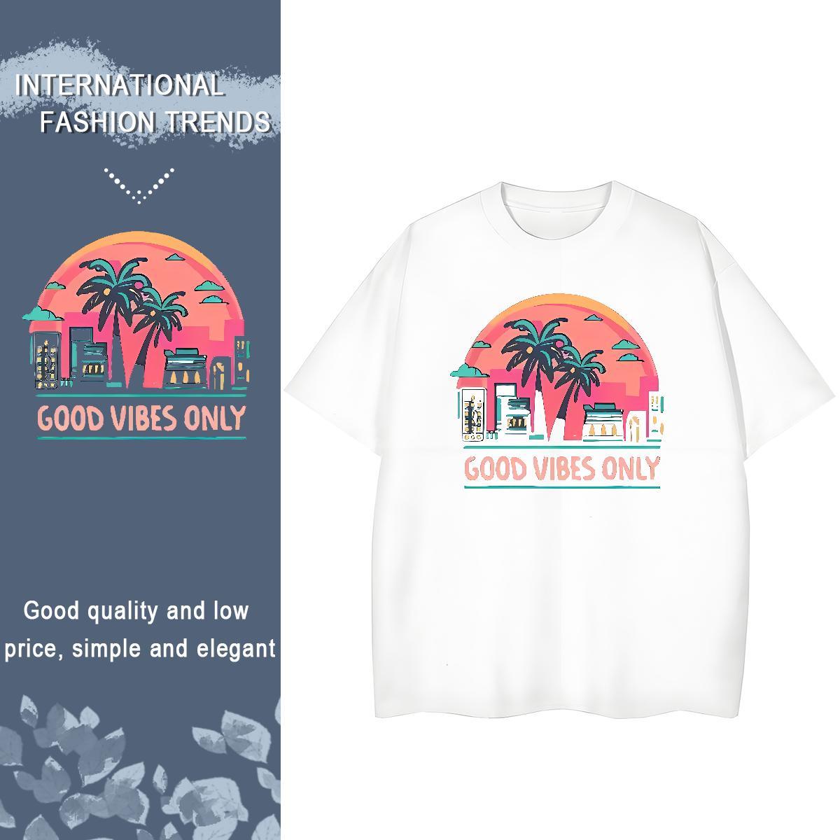 DIY T Shirt For Woman Breathable Crew Neck 230g 100% Cotton Couples T Shirts DIY Logo tree High Street Hip Hop Nice Tees
