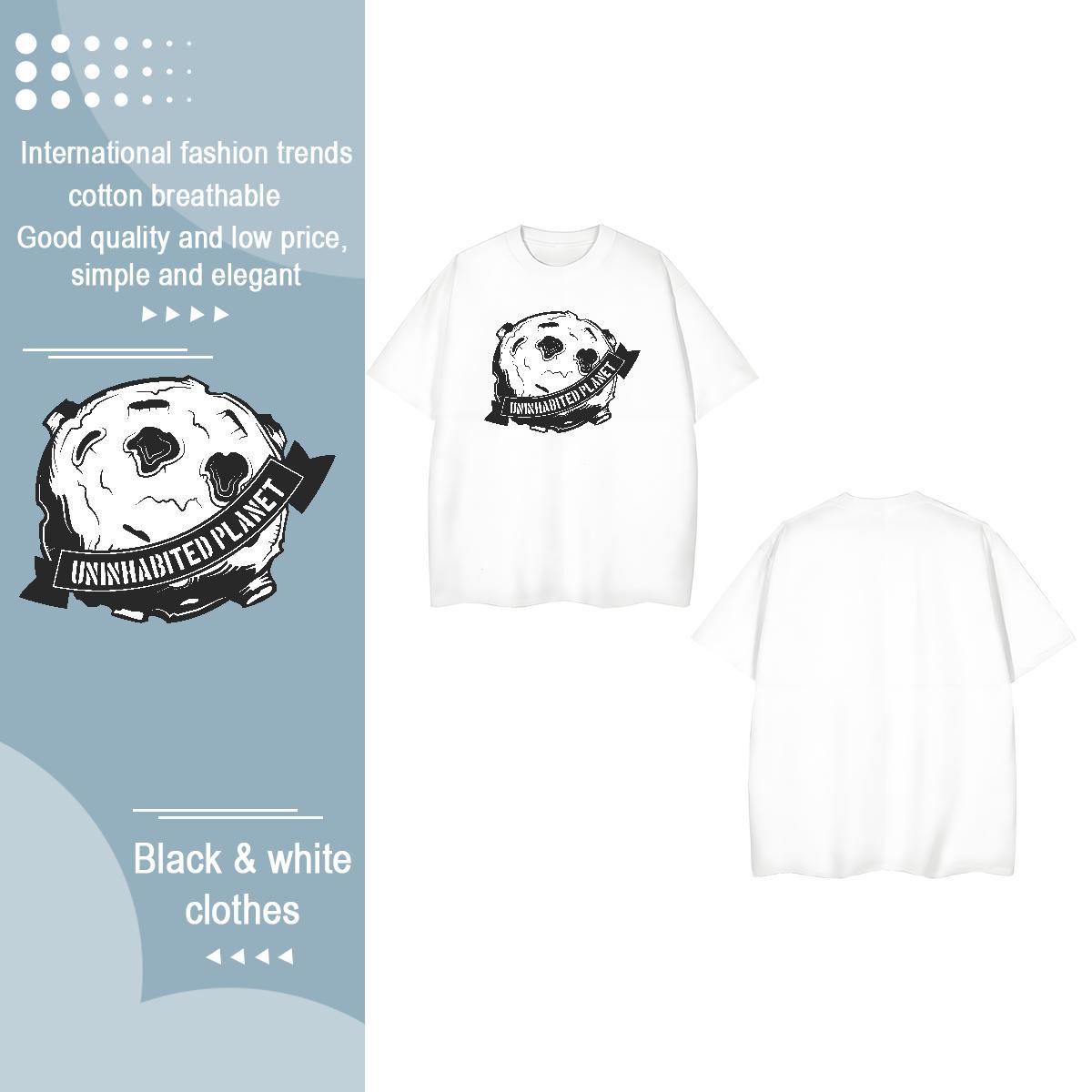 Classic T Shirts Women Round Neck Short Sleeve 230g 100% Cotton Unisex Tshirts Graphic ET Beach Comfortable Tops Tees