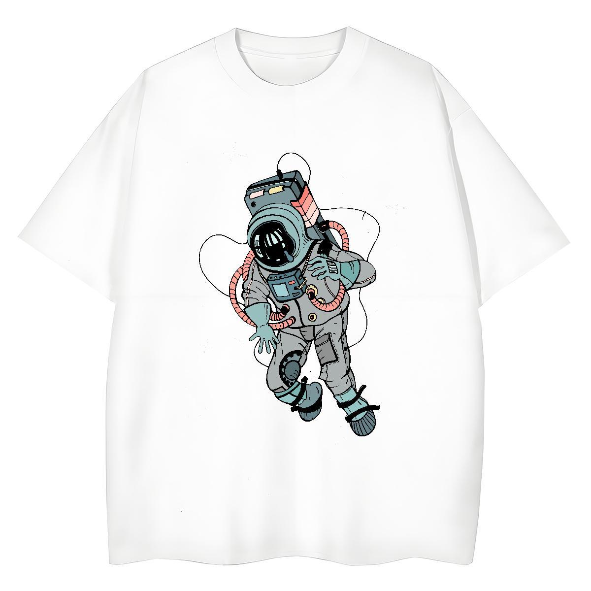 Brand Woman Tshirt 230g Cotton cosmonaut Hip Hop Women T Shirts O Neck Short Sleeves Custom Printing Tshirts