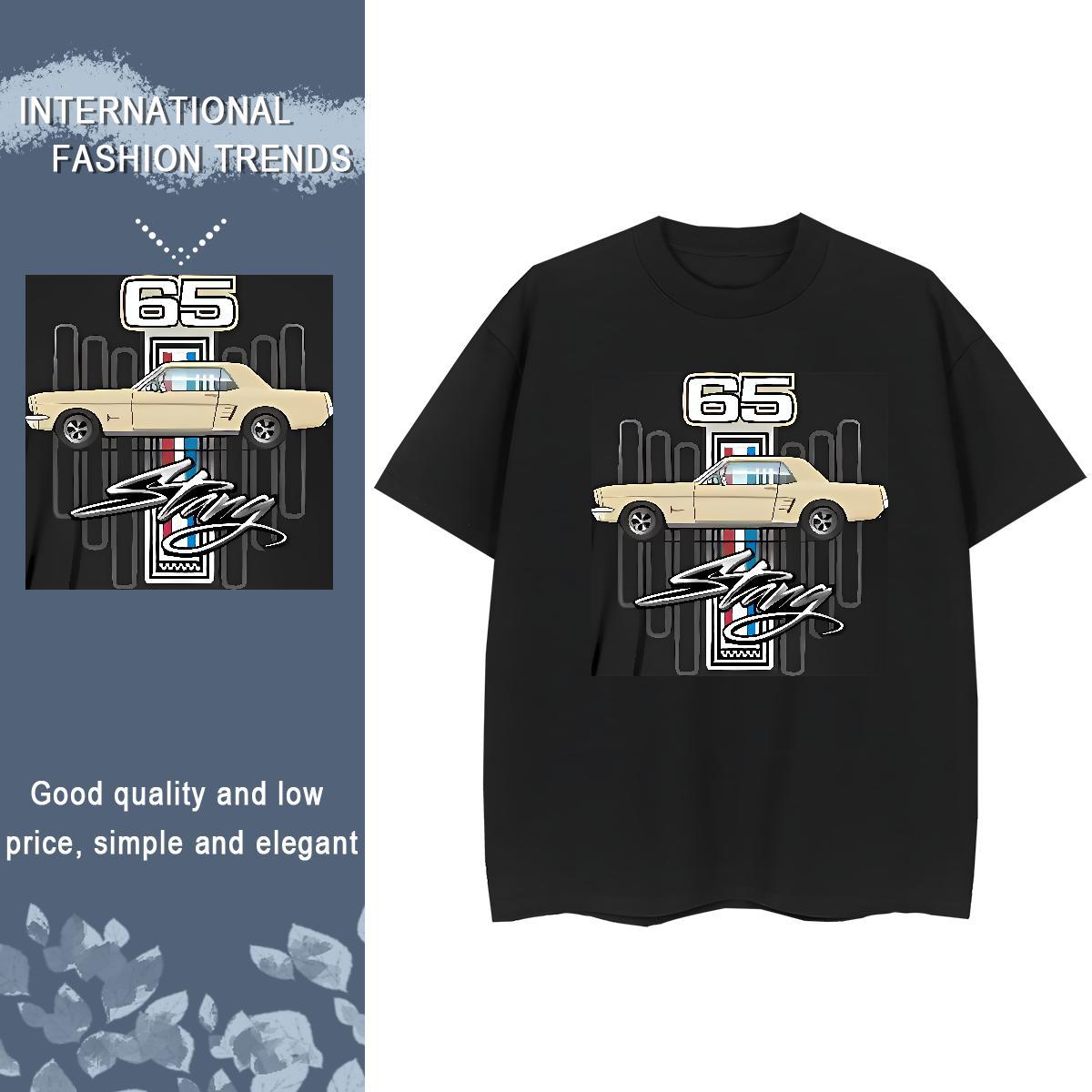 Fashion T Shirt For Woman 230g Cotton O-Neck Short Sleeve Sports Casual car Unisex Tshirts Wholesale Black Oversized Clothes