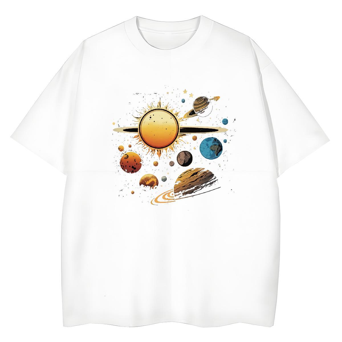 Designer Unisex Tshirts 230g Cotton universe High Street Hip Hop Woman T Shirts Crew Neck Customized Print Tops