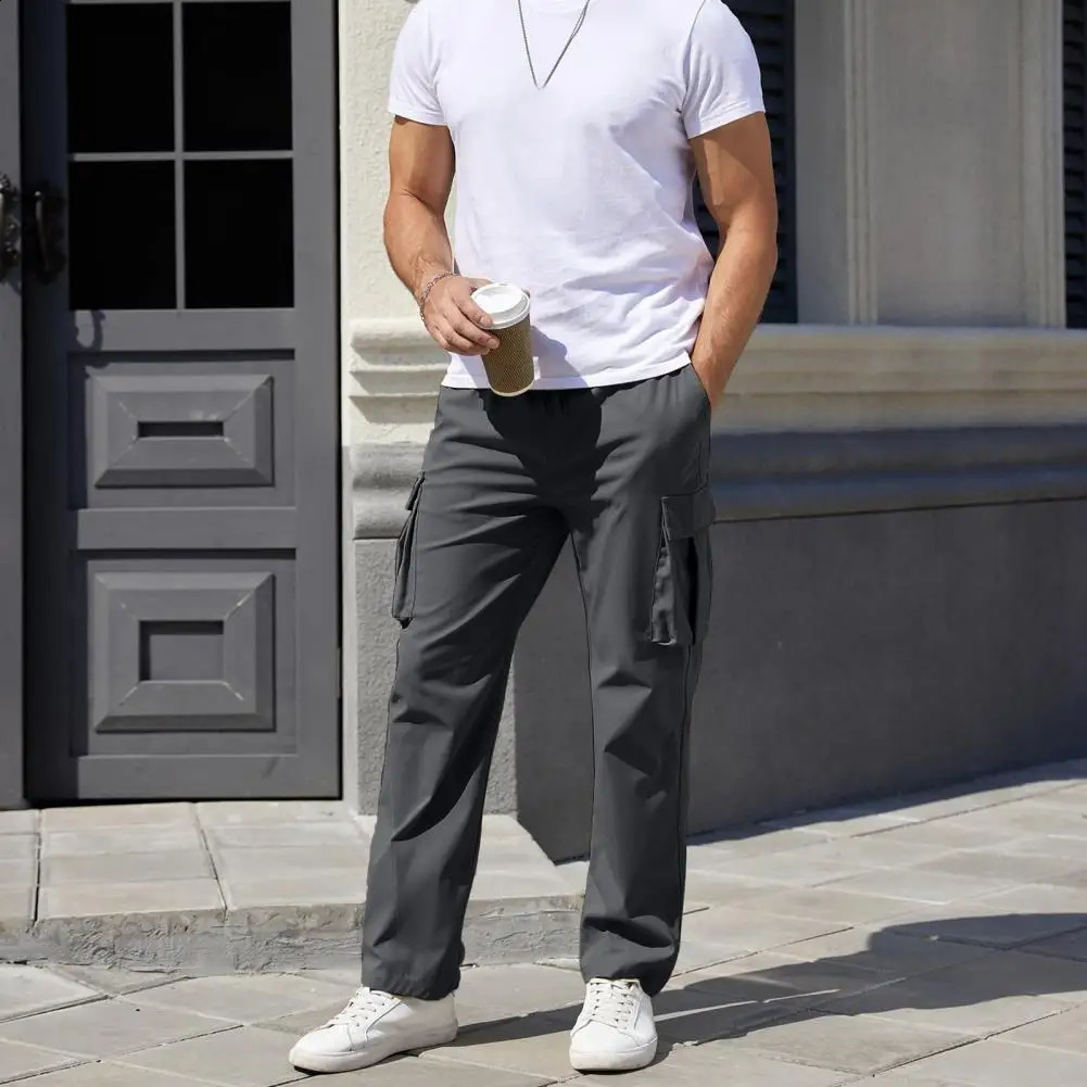 Mens Casual Sweatpants Sports Pants Jogging Pants Fashion Running Trousers Loose Long Cargo Pants Large Size 240822