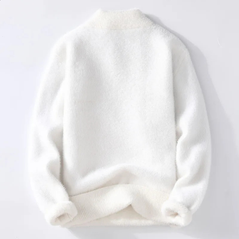 Pull Homme Winter Top Quality Cashmere V-neck Sweaters Mens Knitted Pullover Men Soft Warm Fashion Solid Color Ching 240821