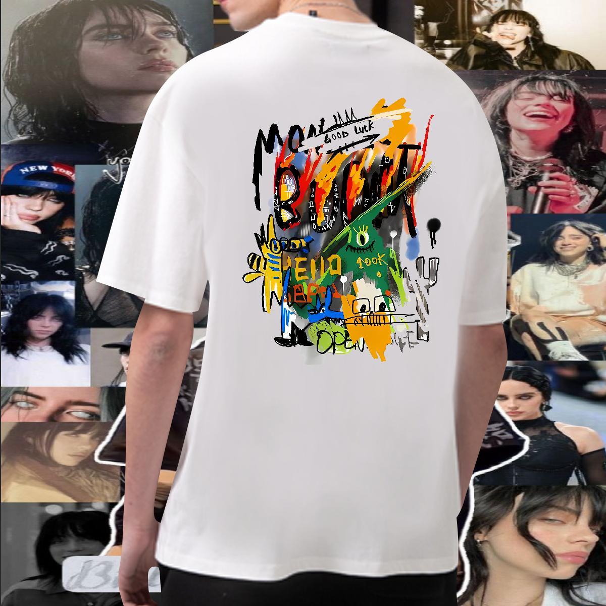 Customized Men Tees 230g Pure Cotton Outdoor graffiti Breathable T shirt Designer Cartoon Print Tee Shirt