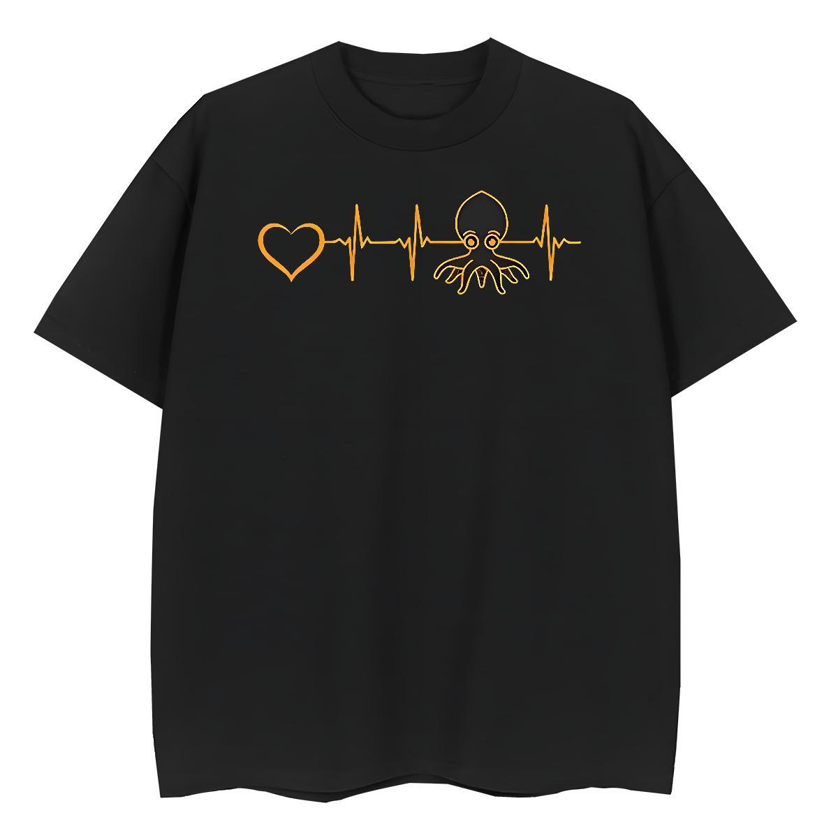 5A Womens Tshirts 230g Cotton octopus Street T Shirt For Woman Round Neck Short Sleeve Graphic Tops Tees