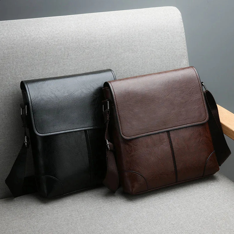 Vintage PU Leather Shoulder Bag Mens Husband Man Messenger Crossbody Bags For 7.9 Inch Tablet Phone Pouch Strap Handbag bolasa 240822