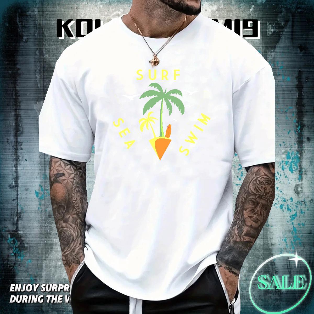 Popular Men Tshirts Daily Wear 100% Cotton 230g Custom Printing Short Sleeve Soft sea Man T Shirts Fashion Design Tops Tees