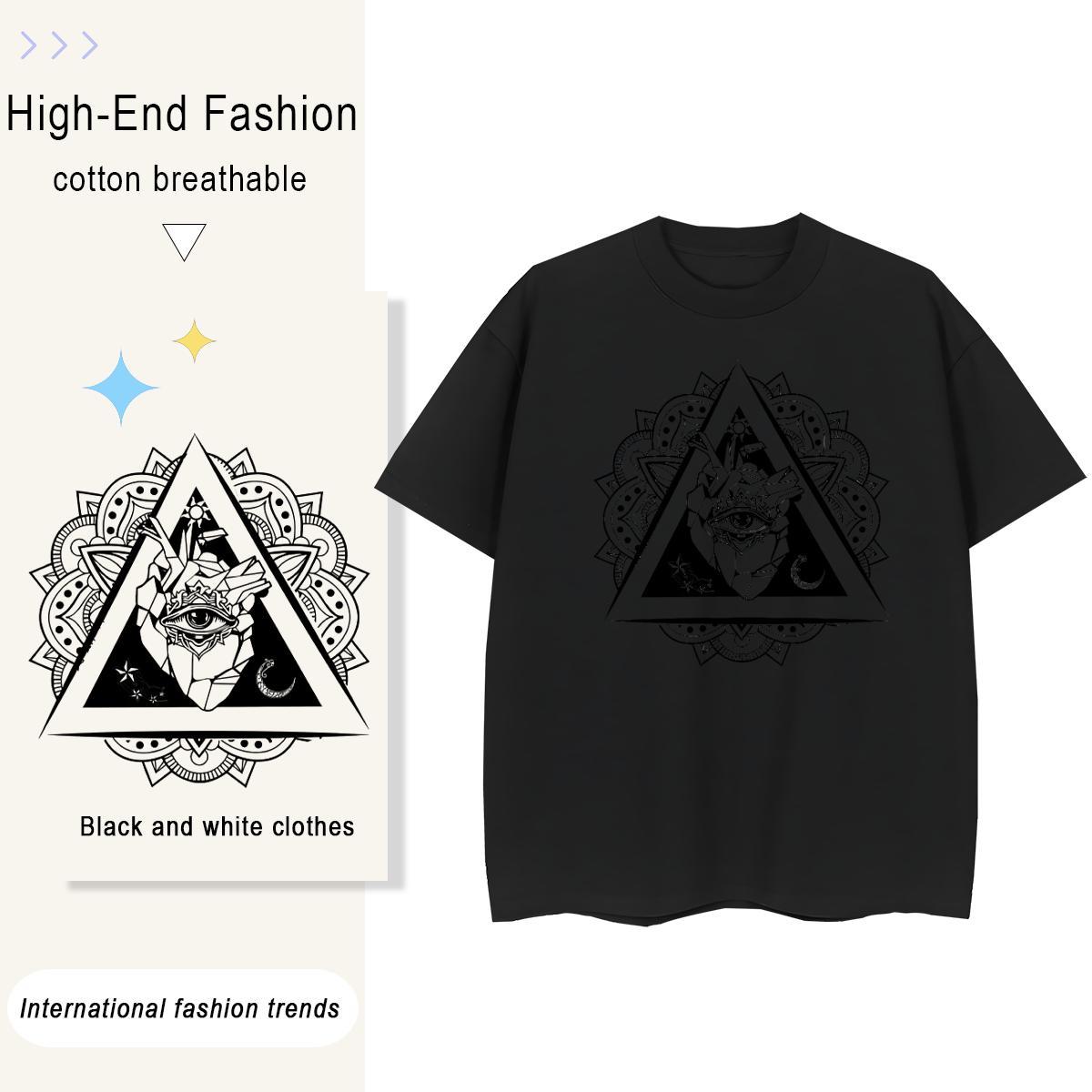 Classic T-Shirts 230g Cotton Comfortable Daily Outfit eye of the devil Womens Tshirts Designer Customized Print Clothes Shirt