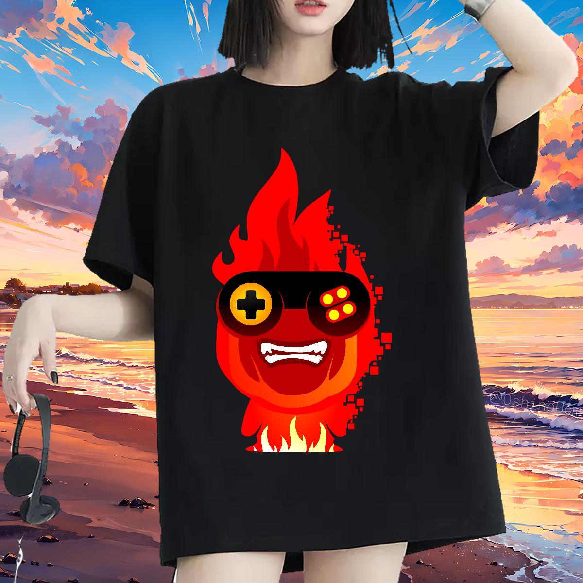 Brand T-Shirts Breathable Short Sleeve 100% Cotton 230g Womens Tshirts Cartoon Printing L-4XL ET Home Outdoor Free Shipping Top Tees