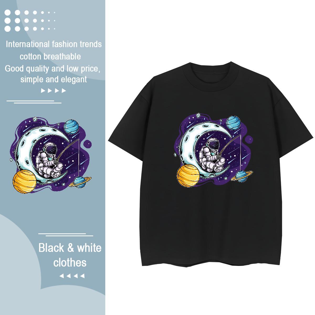 High quality Tshirt for Man Woman 230g Cotton universe Spring Summer T shirt Breathable Short Sleeve Anime Clothes