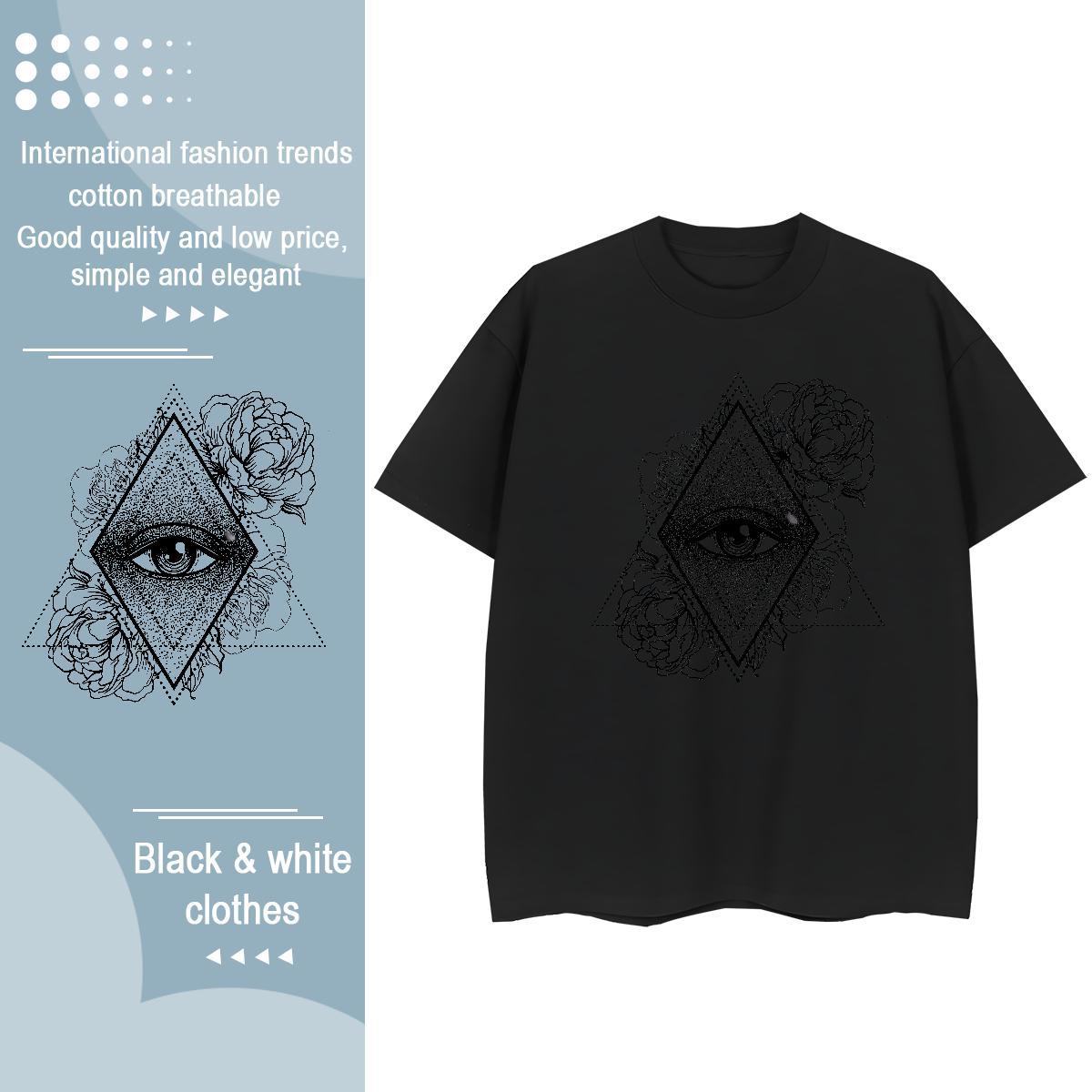 Designer Womens T Shirts 100% Cotton 230g Short Sleeve O-Neck Street Wear eye of the devil Womens Tshirts Brand Floral Print Clothes