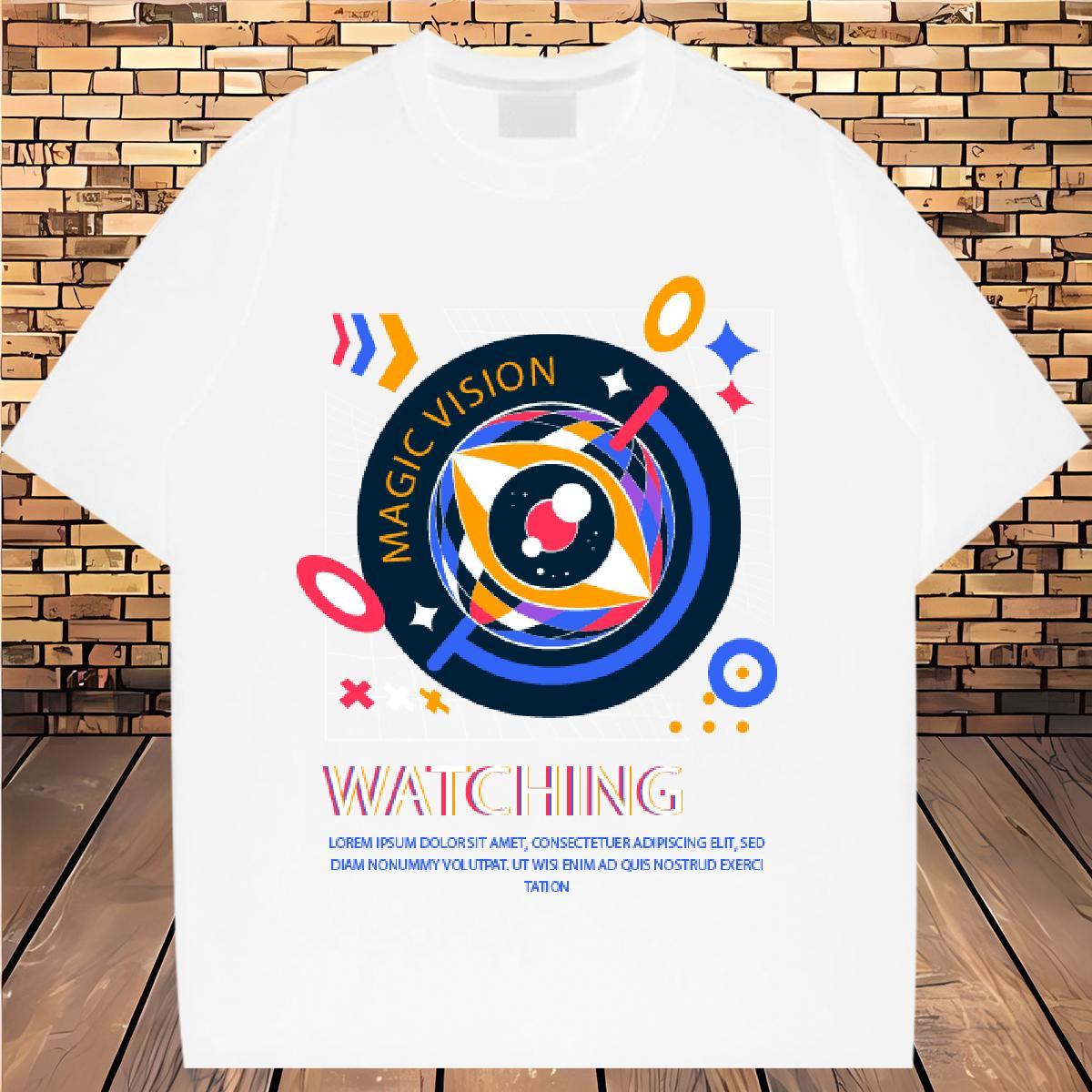 Brand Unisex Tshirts 230g 100% Cotton watching Hip Hop Street T Shirts Women Breathable Short Sleeve Cartoon Anime Clothes Shirt