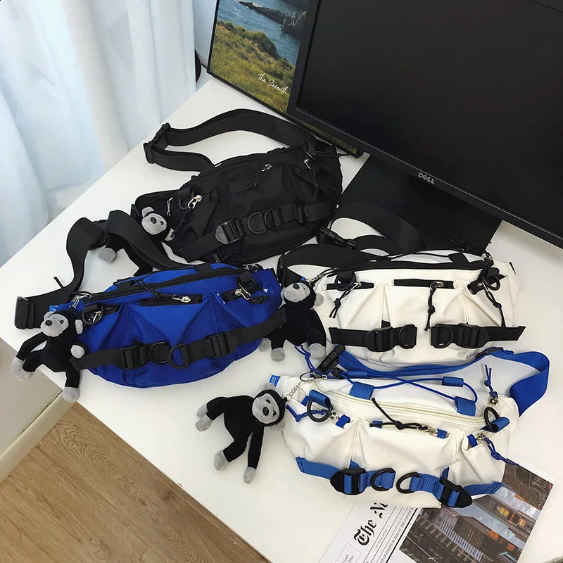 Punk hiphop multifunctional casual sports chest bag mens technical clothing tactical cross body motorcycle waist 240821