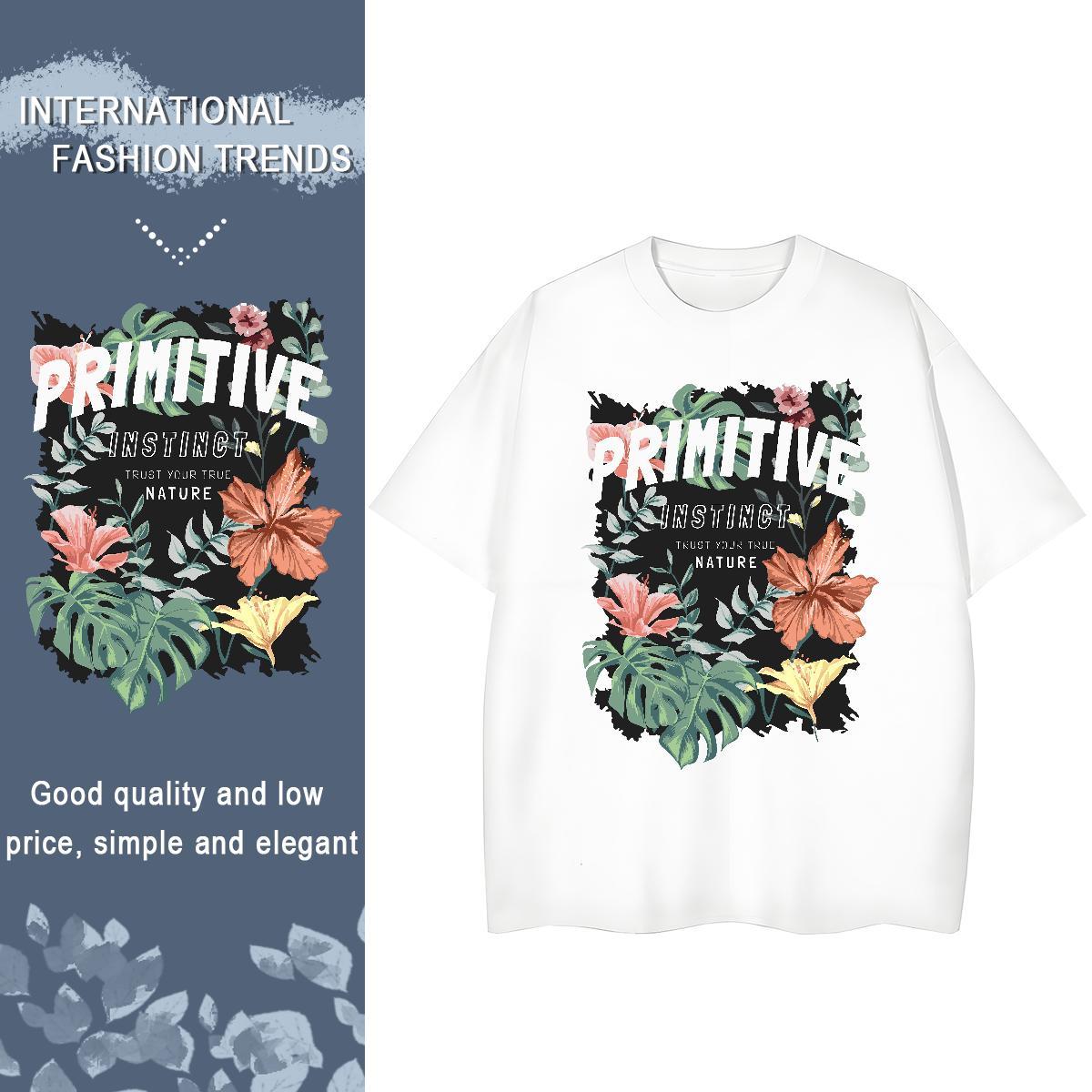 Fashion Casual T shirt Breathable Short Sleeve 230g Cotton Tshirt for Man Woman Oversized L-4XL flower Casual Sport Female Tee Shirt