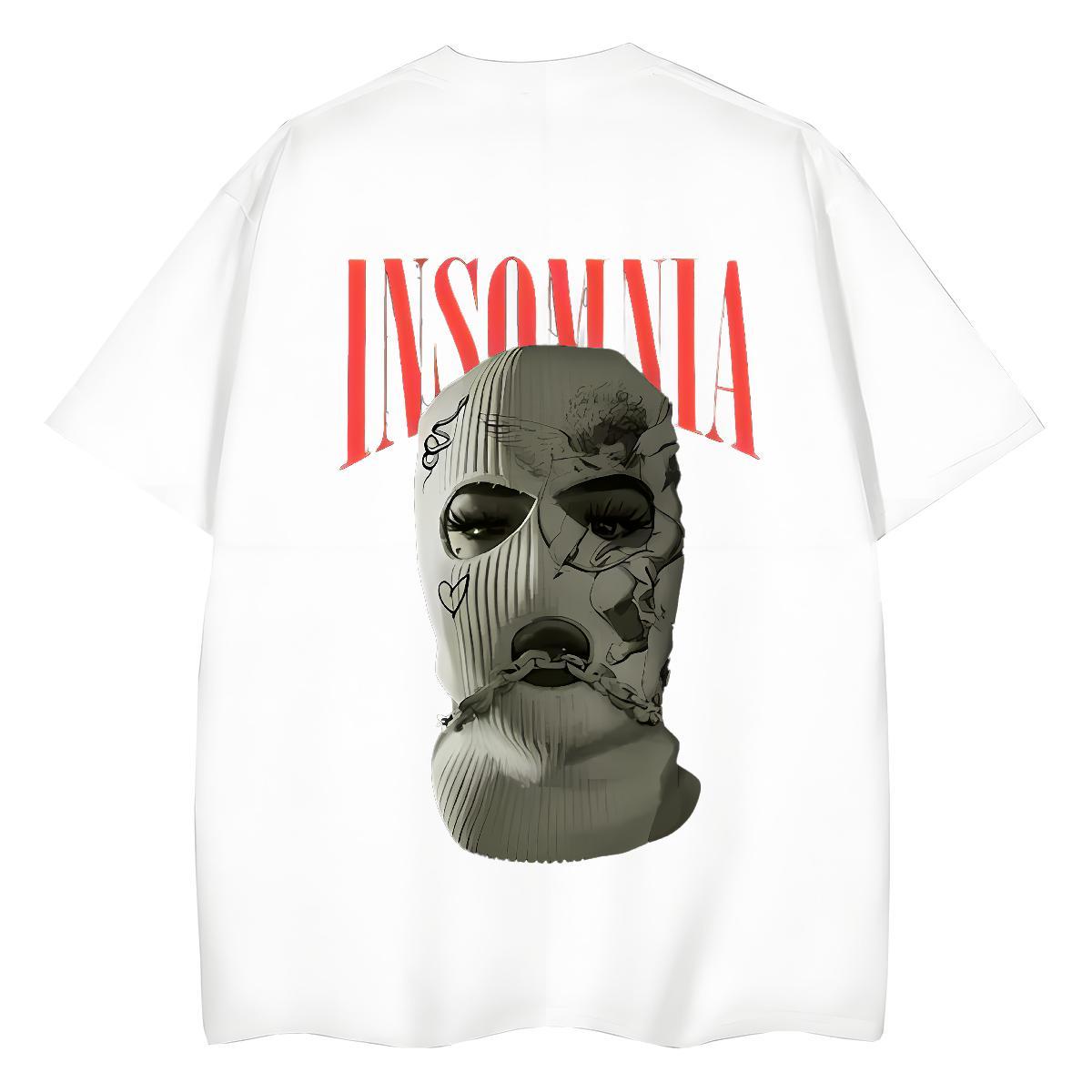 2024 New Sport Men Clothes T-Shirt Masked man Breathable Short Sleeve 230g Cotton Men T Shirts High Quality Floral Print Tee Shirt