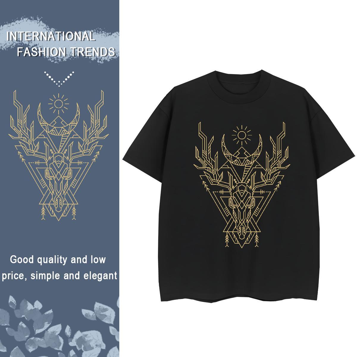 Designer Women Tshirts 230g 100% Cotton Geometric line Outdoor T Shirts Women Breathable Short Sleeve Plus Size Custom Tops Shirt