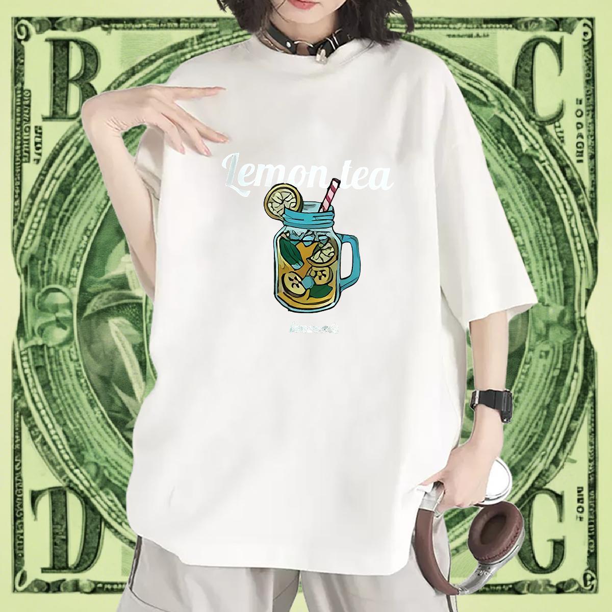 Popular Women Tees 100% Cotton 230g icon Casual Daily Wear T-Shirts Breathable Crew Neck Anime Oversized Clothings