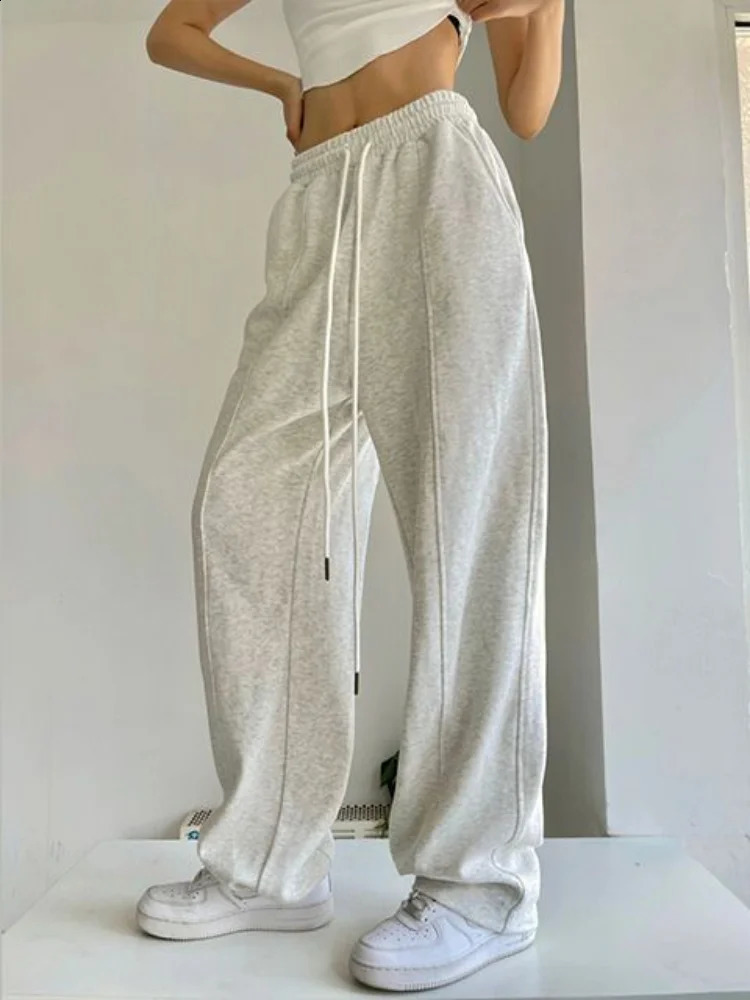 HOUZHOU Women Sweatpants Casual Joggers Harajuku Hip Hop Korean Fashion Y2k Female Wide Leg Sports Trousers Streetwear Loose 240821