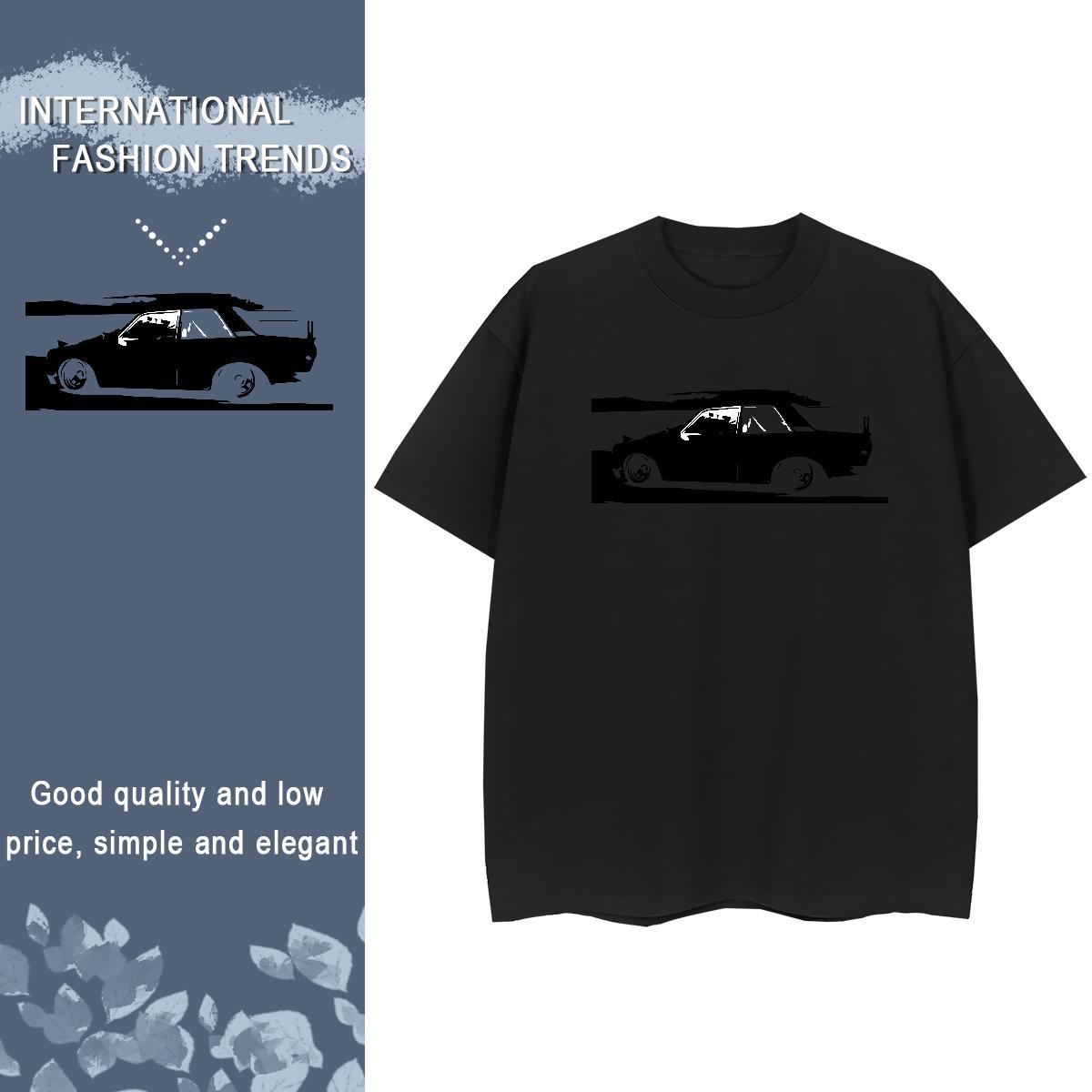 Fashion Casual T Shirt For Woman 230g 100% Cotton O-Neck Short Sleeve Sports Casual car Couples T Shirts Free Shipping Cartoon Print Top Shirts