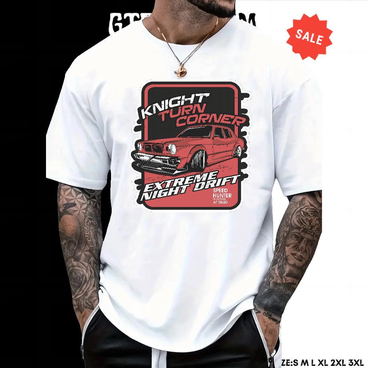 Unisex Tshirt for Man Woman Anime Printing Street 230g Cotton Custom Print Plus Size Breathable Crew Neck car T-Shirts Free Shipping Wear