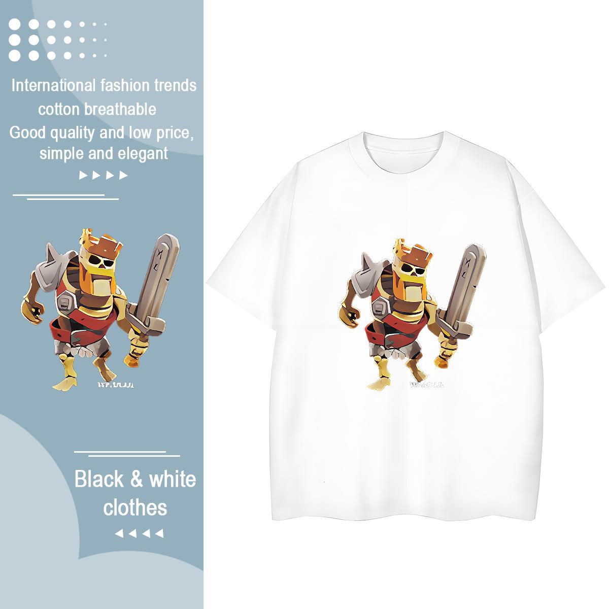 Unisex Lady T shirt 230g Pure Cotton game Street T Shirts Women O-Neck Short Sleeve Cartoon Anime Tee Shirt