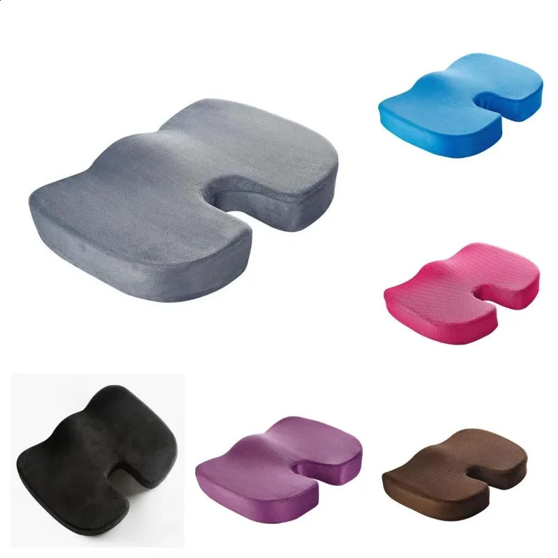 Coccyx Pillow Memory Foam Travel Seat Cushion for Tailbone Pain Back Support Chair Bench Protect Healthy Sitting Pad 240821