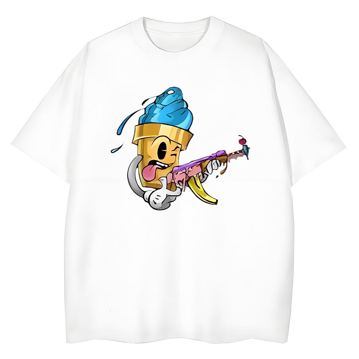 Nice Women Tees 230g Cotton role Sports Street Wear T Shirt For Woman O Neck Short Sleeves Plus Size Cartoon Tops Tees