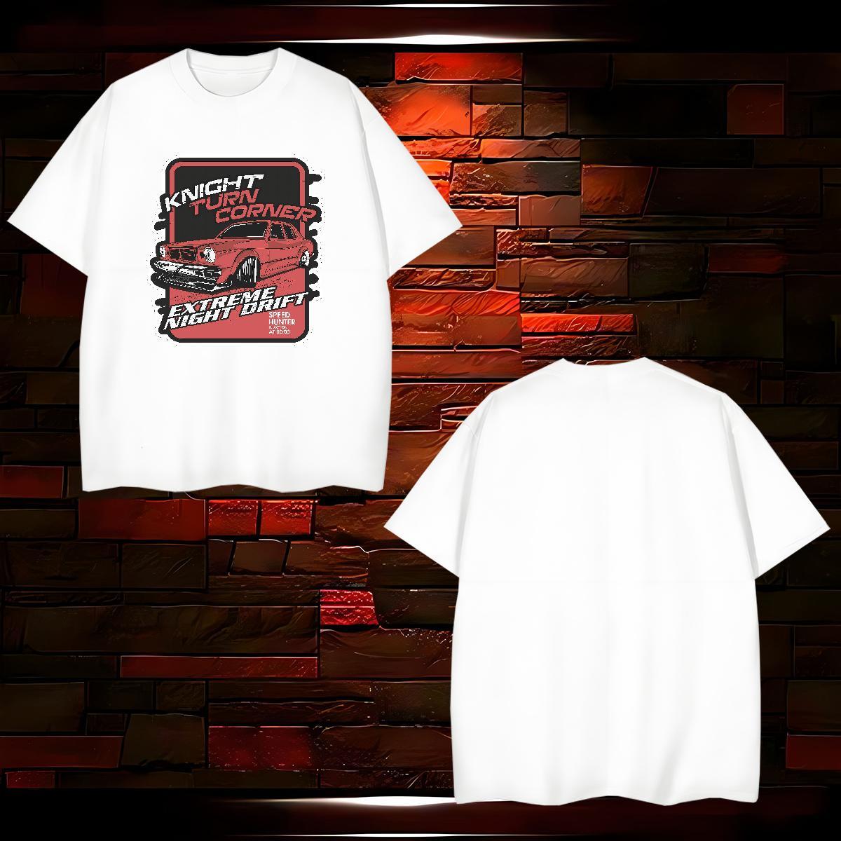 Designer car T-Shirts Sport Tshirts 230g Pure Cotton Stylist Short Sleeve Soft Black White Polos