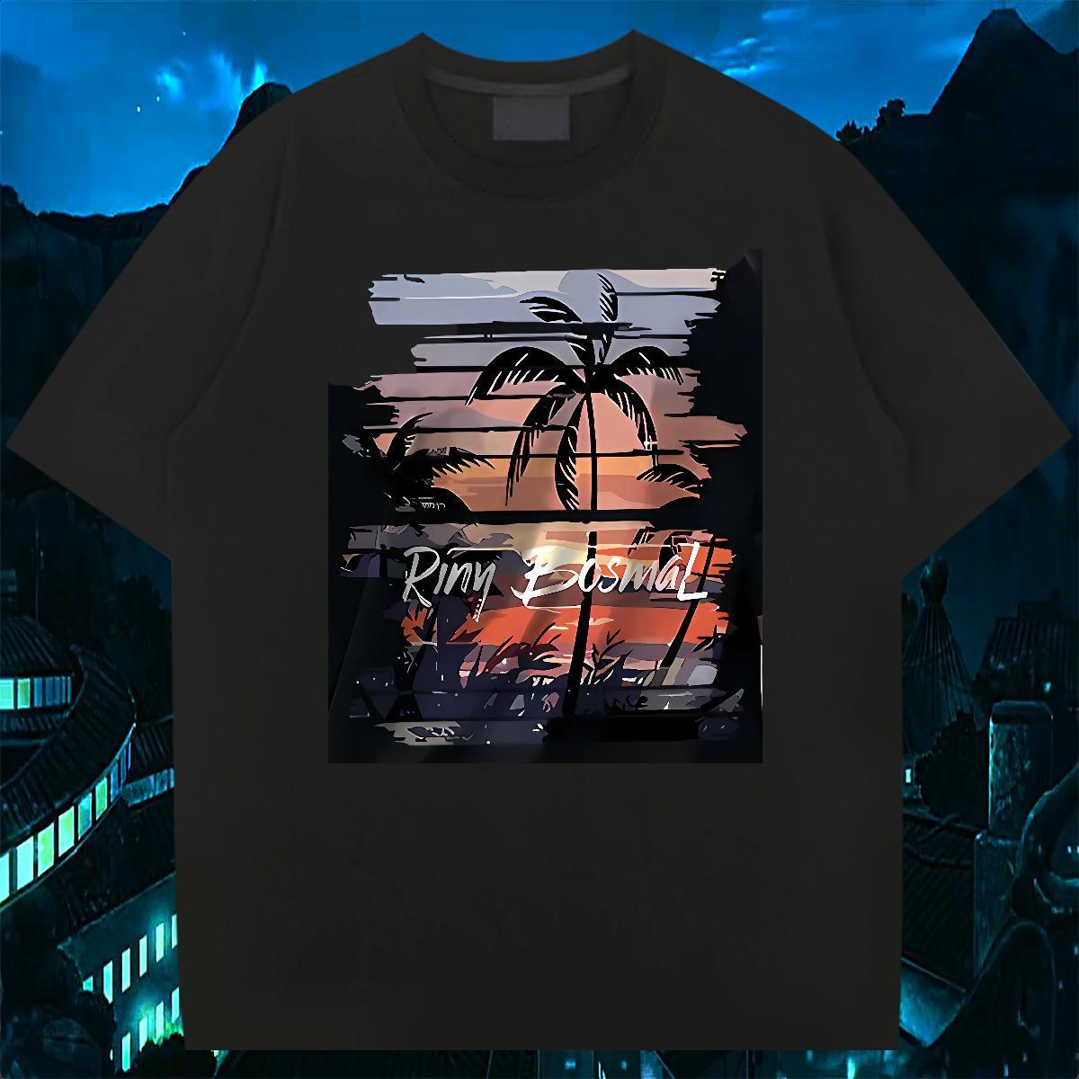 Fashion Home Outdoor Tshirt for Man Woman scenery Short Sleeve O-Neck 100% Cotton 230g T Shirts Men Loose Custom Big Size Clothes