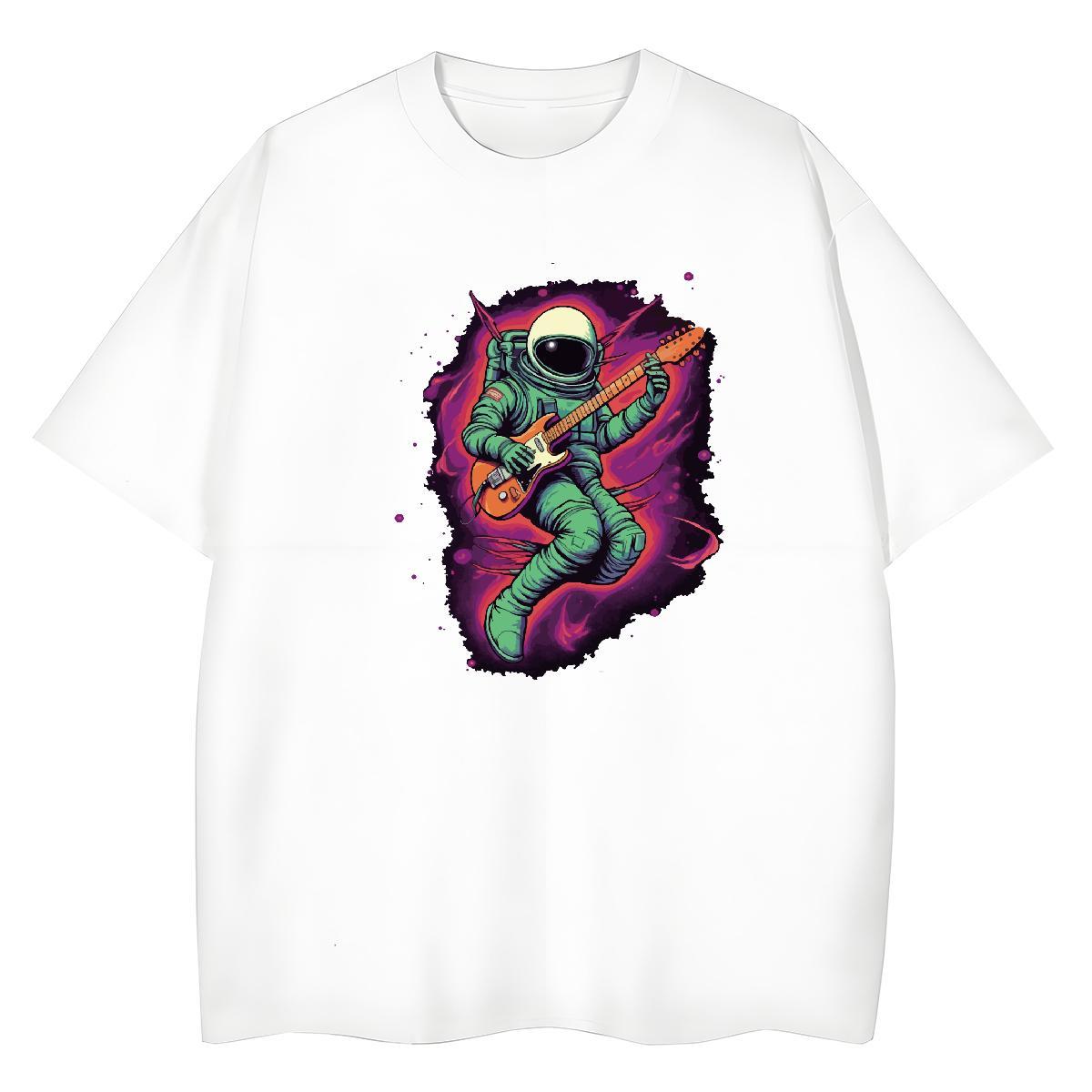 Loose fit Womens Tshirts 230g 100% Cotton universe Home Outdoor T Shirt For Woman Crew Neck Breathable Oversized L-4XL Tees Shirts