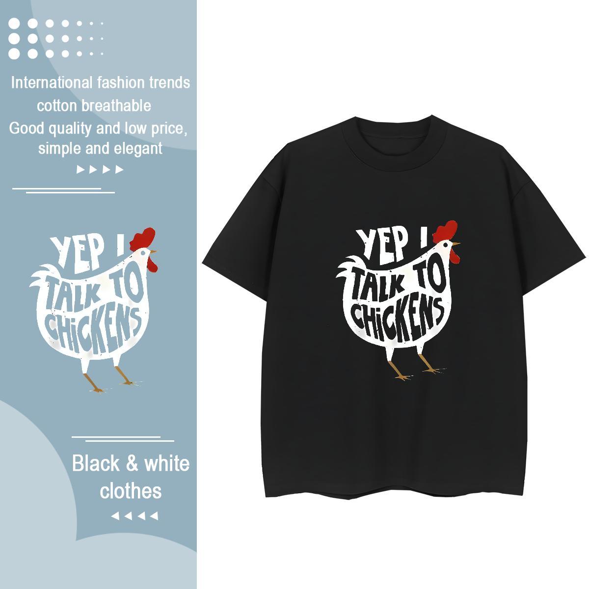 Brand T Shirts Women Breathable Soft 100% Cotton 230g Lady T shirt DIY Anime Printed chicken Home Outdoor Wholesale Tees