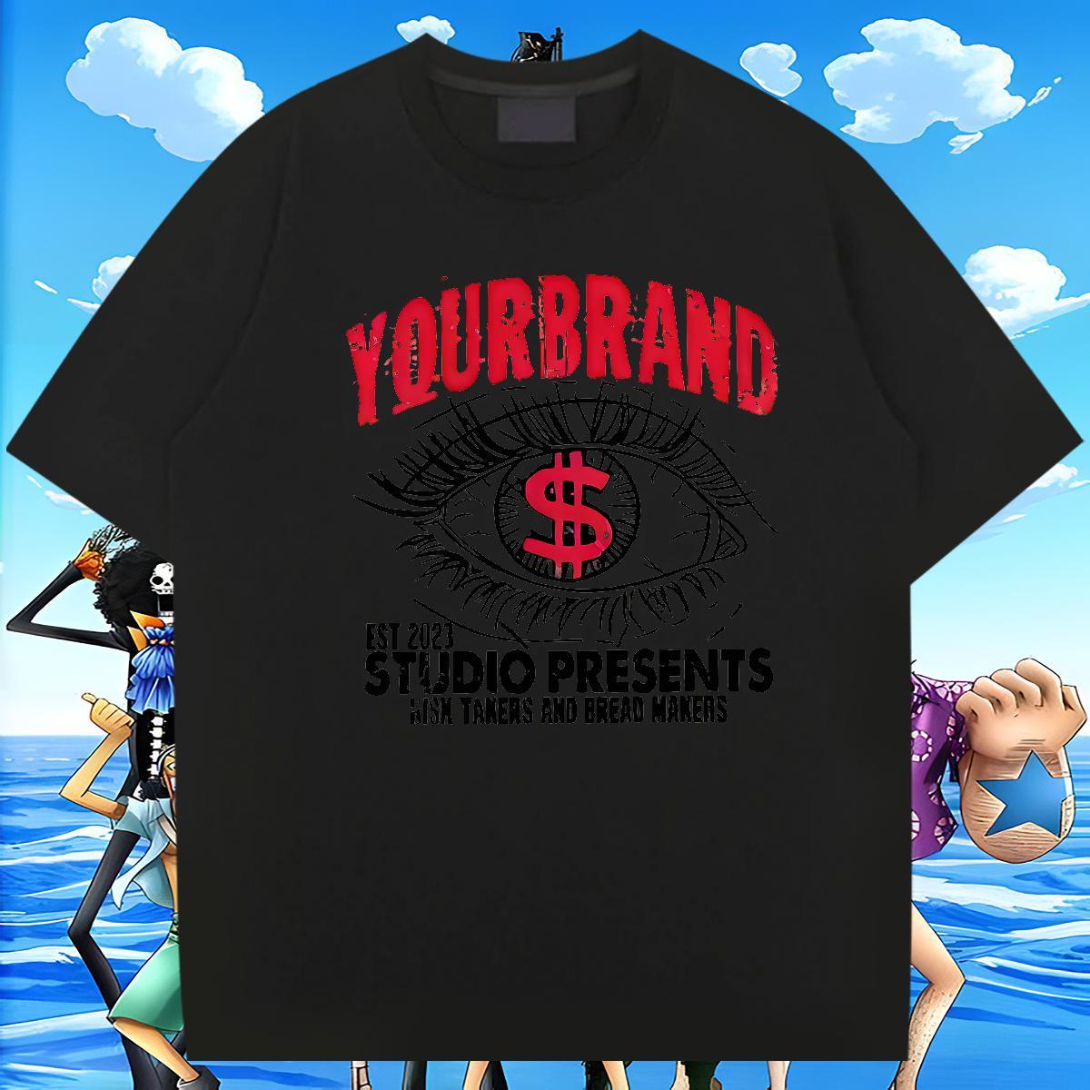 TOP Quality Men Tees Casual 230g Pure Cotton Asian Size Short Sleeve O-Neck dollars T Shirt For Man Customized Tee Shirt