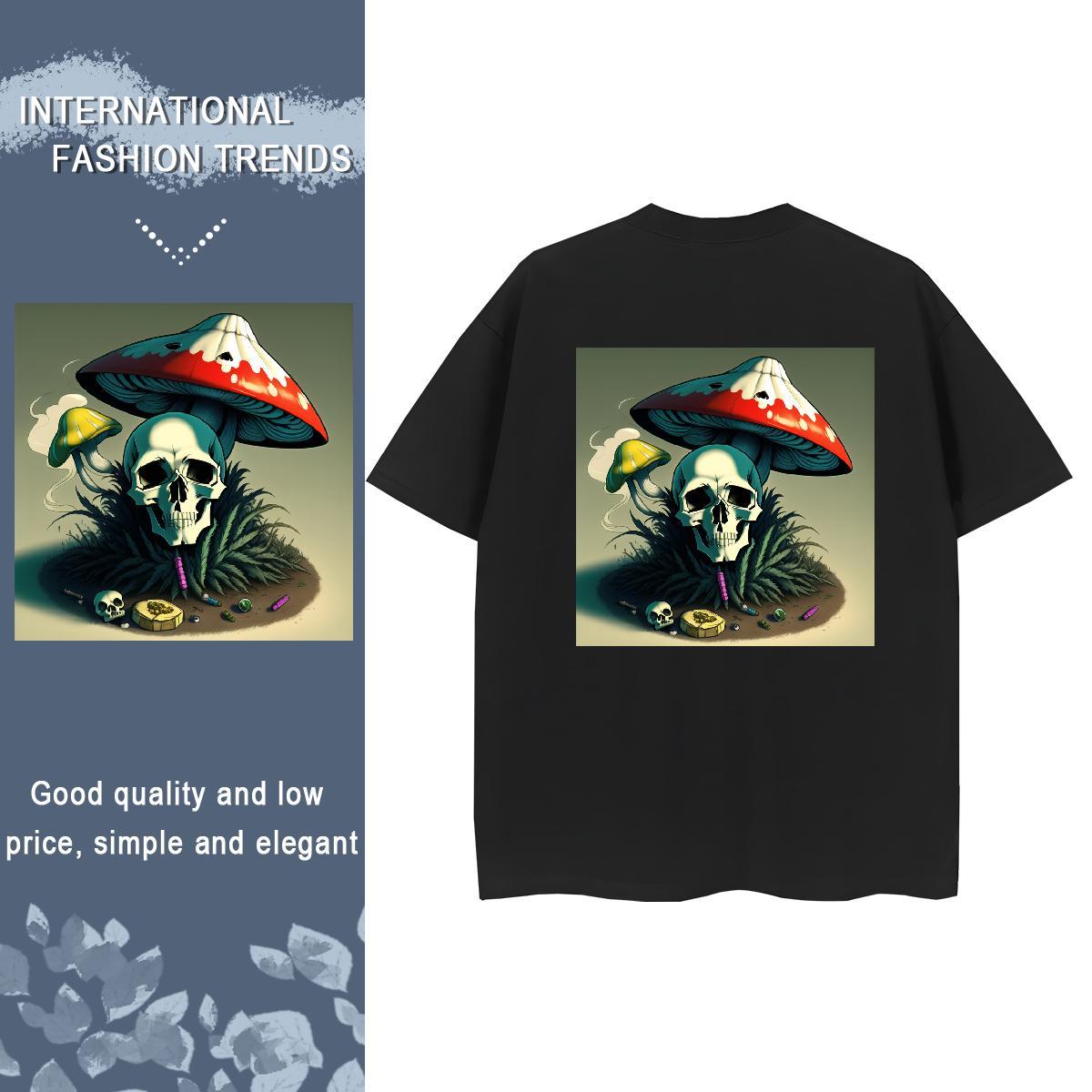 Stylist T Shirt For Woman 100% Cotton 230g Breathable Crew Neck Street skull Unisex Tshirts Lady Plus Size Custom Tops Shirt