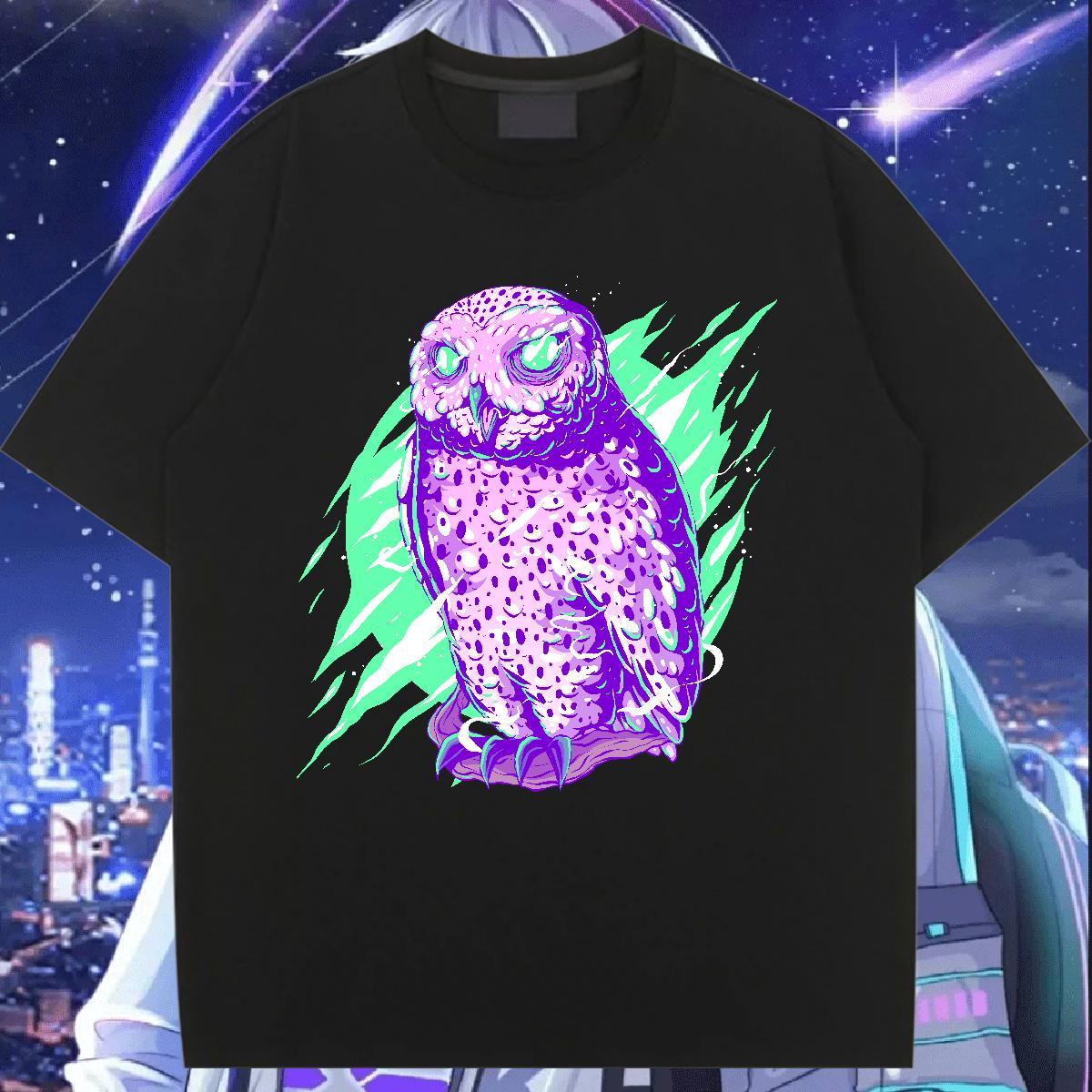 Classic T Shirt For Woman Crew Neck 230g Cotton Womens Tshirts Customized Print Owl Spring Summer Wholesale Tee Shirt